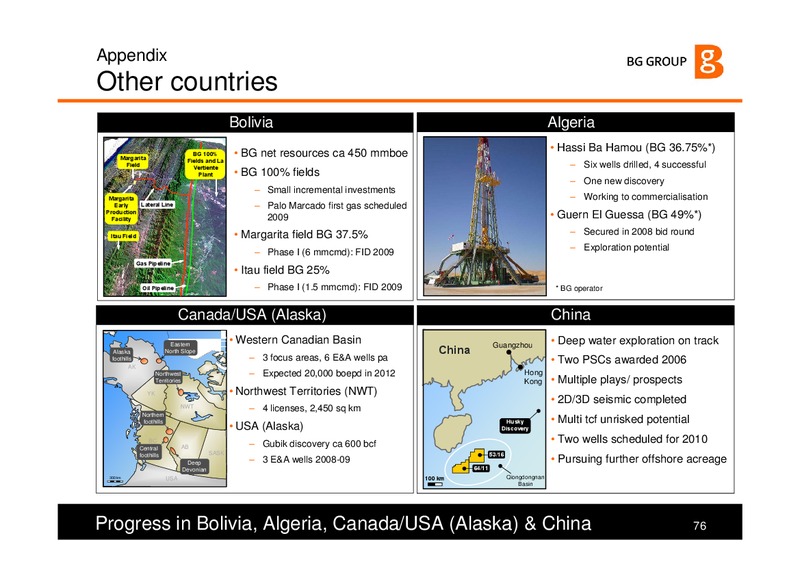 The Integrated Gas Major – BG Group – slide 76