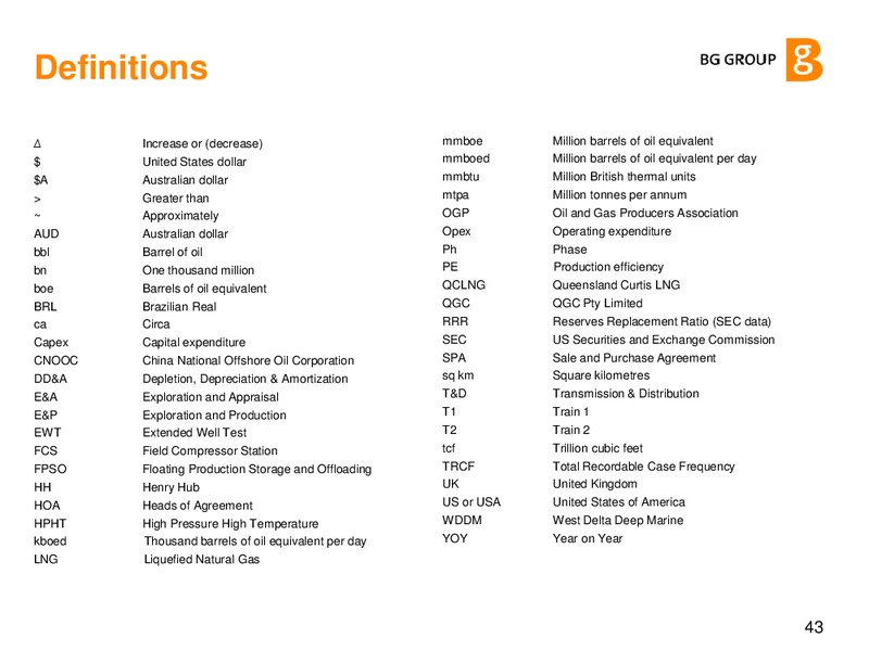 Q4 & FY 2012 Results Presentation – BG Group – slide 41