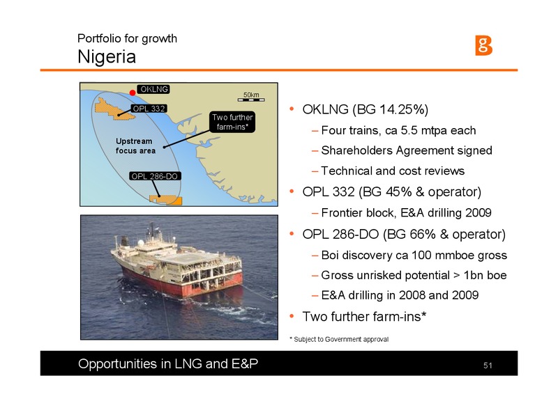 The Integrated Gas Major Presentation – BG Group – slide 51