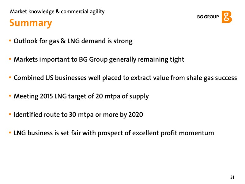 February 2012 Strategy Update – BG Group – slide 31