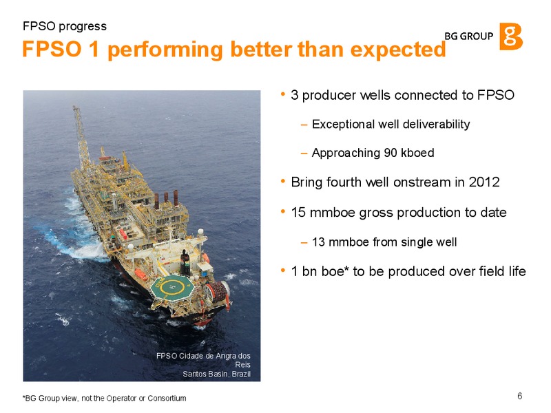 FPSO progress – BG Group – slide 5