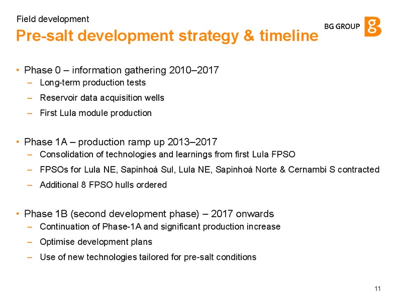 Field Development – BG Group – slide 10