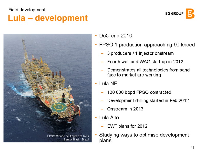 Field Development – BG Group – slide 13