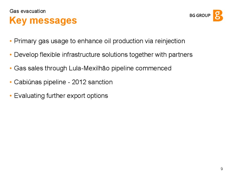 Gas evacuation – BG Group – slide 8