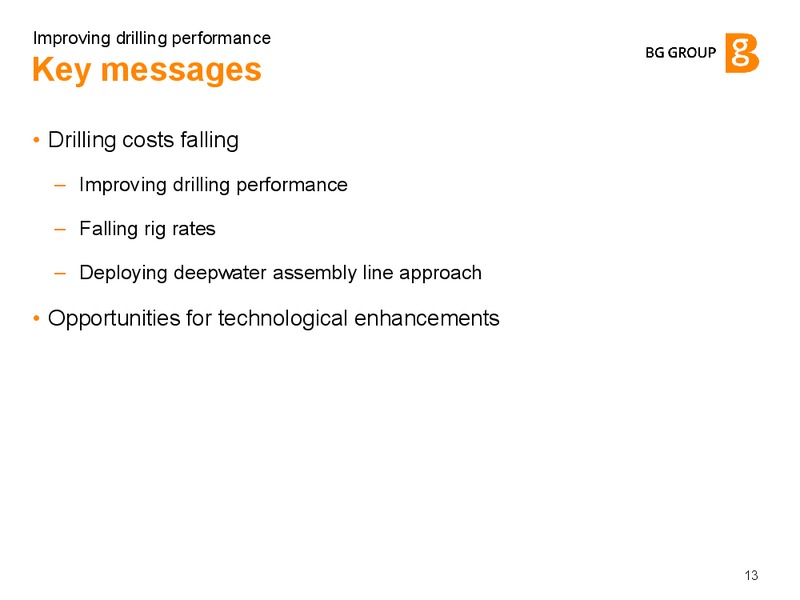 Improving Drilling Performance – BG Group – slide 12