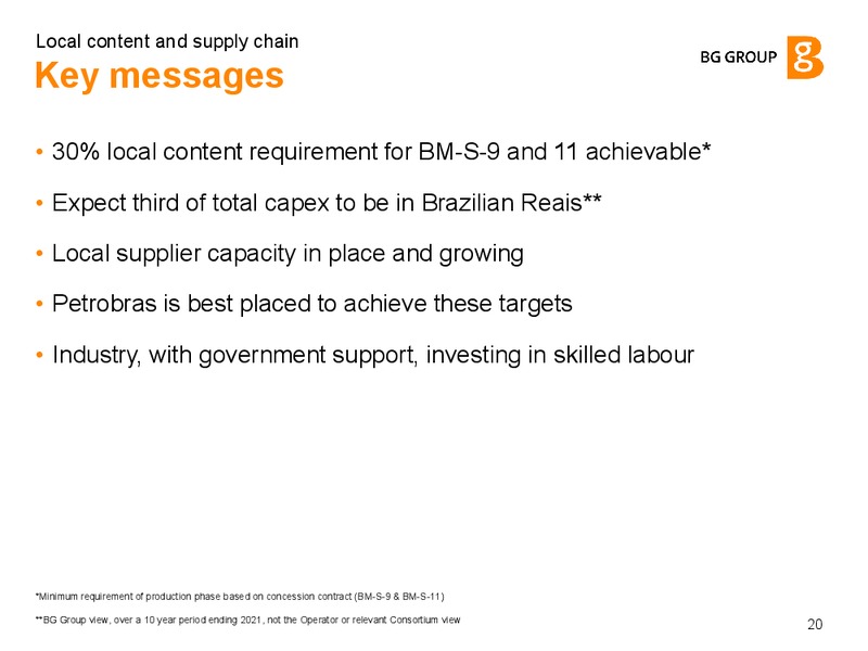 Local Content and Supply Chain – BG Group – slide 19