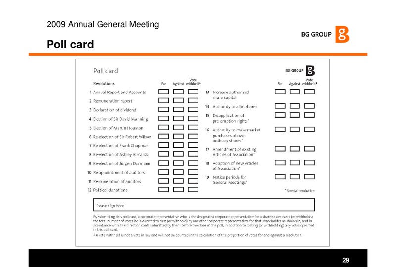 Annual General Meeting – BG Group – slide 29