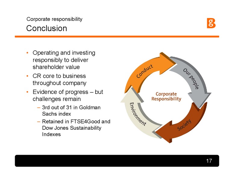 Corporate Responsibility – BG Group – slide 17