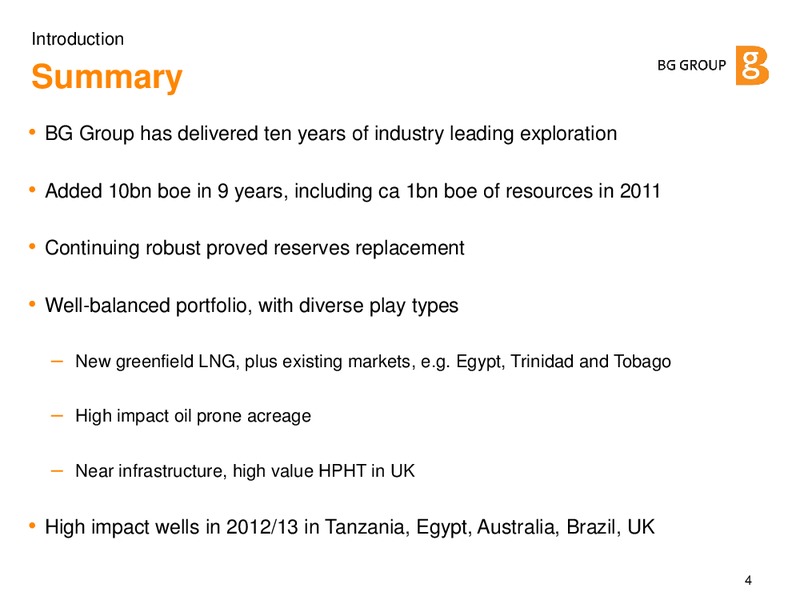 June 2012 Investor Presentation – BG Group – slide 3