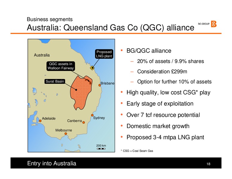 Strategy and H1 Results 2008 Presentation – BG Group – slide 18