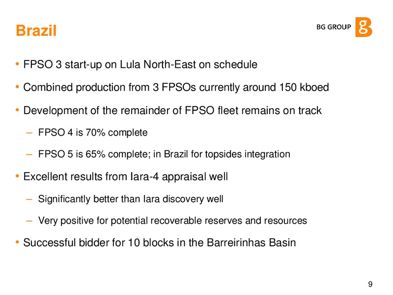 Q2 2013 Results Presentation – BG Group – slide 8