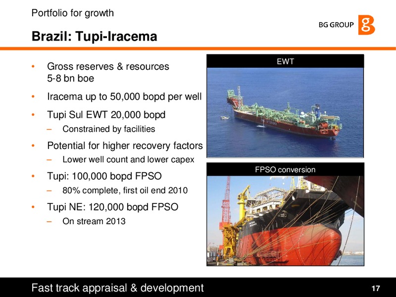 Strategy and H1 2010 Results Presentation – BG Group – slide 17