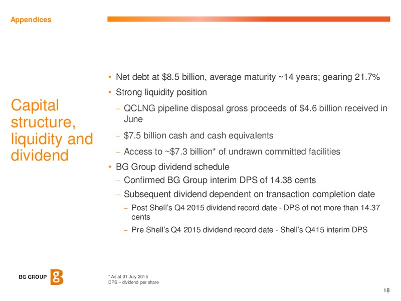 August and September 2015 Investor Presentation – BG Group – slide 17