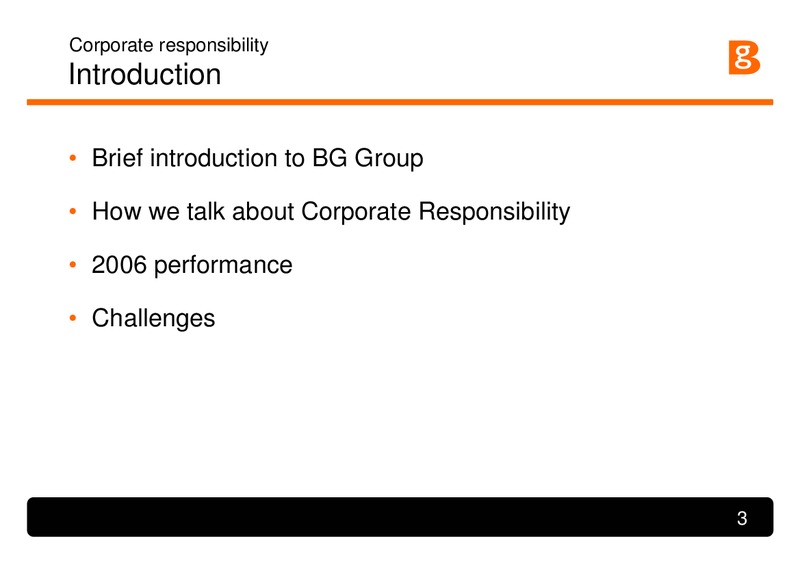 Corporate Responsibility – BG Group – slide 2