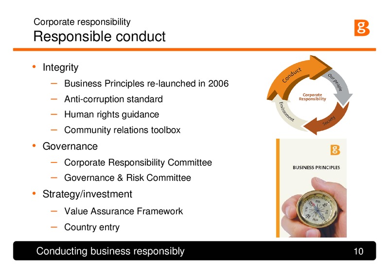Corporate Responsibility – BG Group – slide 9