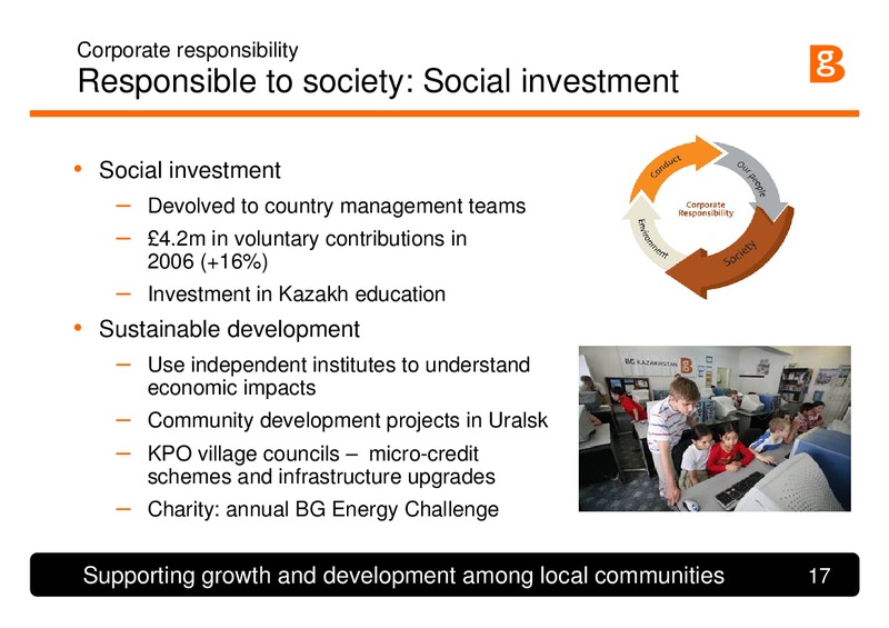 Corporate Responsibility – BG Group – slide 16