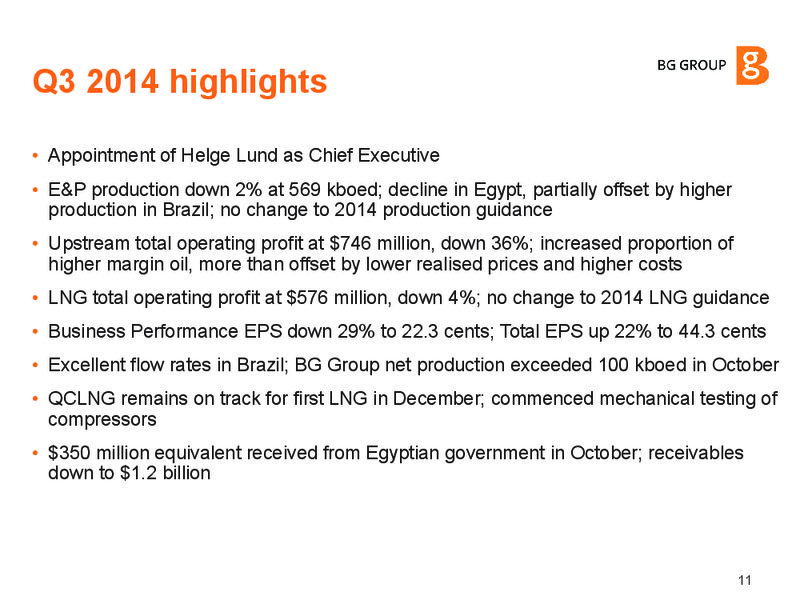Investor Update – BG Group – slide 10