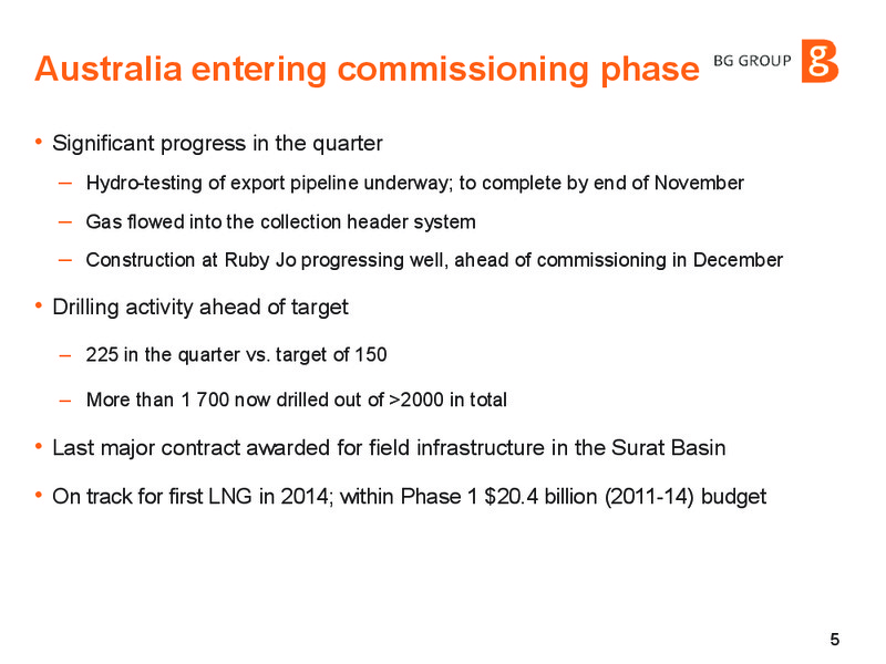Q3 2013 Results Presentation – BG Group – slide 4