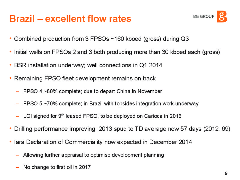 Q3 2013 Results Presentation – BG Group – slide 8