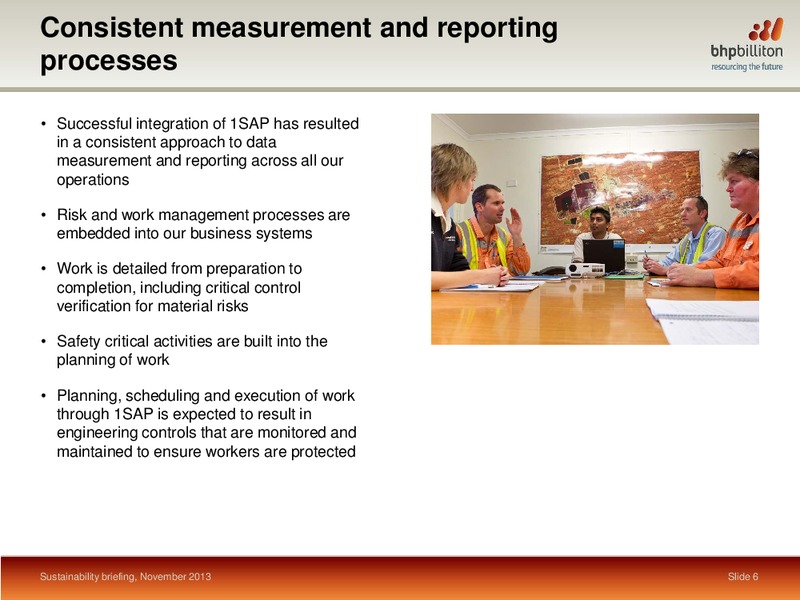 Sustainability Briefing – BHP Billiton Limited – slide 5