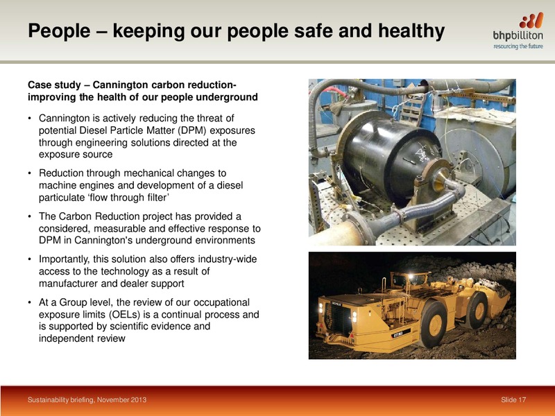 Sustainability Briefing – BHP Billiton Limited – slide 16