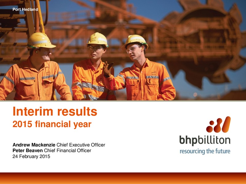 INVESTOR PRESENTATION – BHP Billiton Limited – slide 1