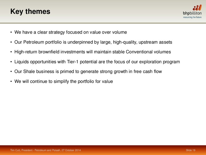 October 2014 Update – BHP Billiton Limited – slide 17