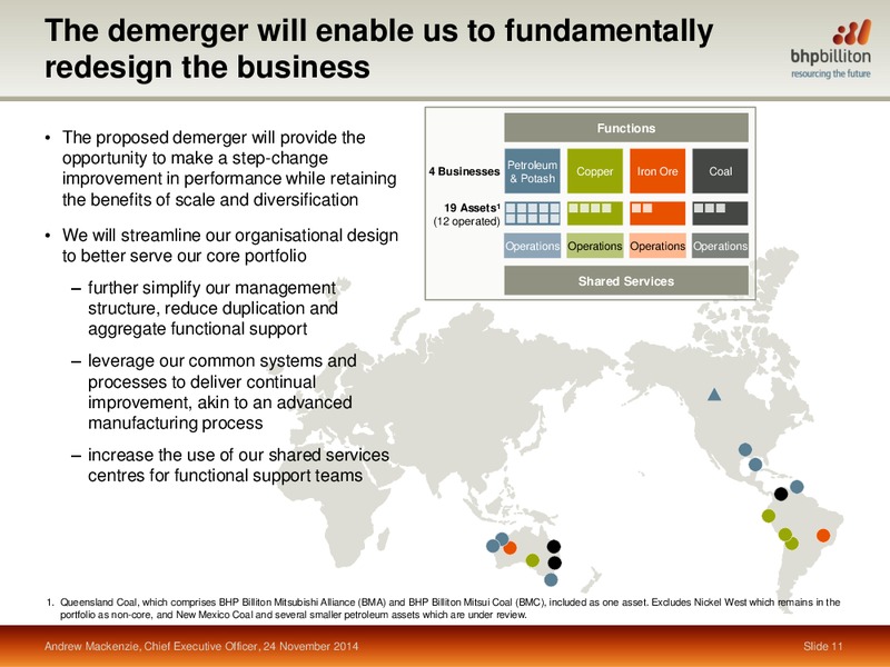 November 2014 Investor Presentation – BHP Billiton Limited – slide 9