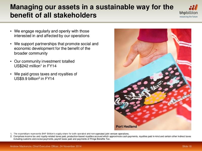 November 2014 Investor Presentation – BHP Billiton Limited – slide 16