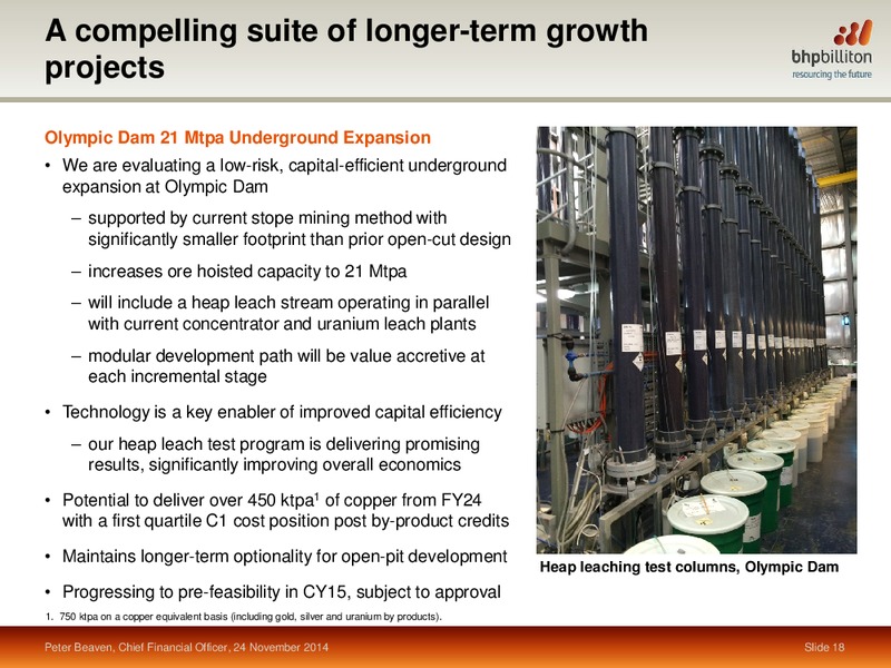 November 2014 Investor Presentation – BHP Billiton Limited – slide 70