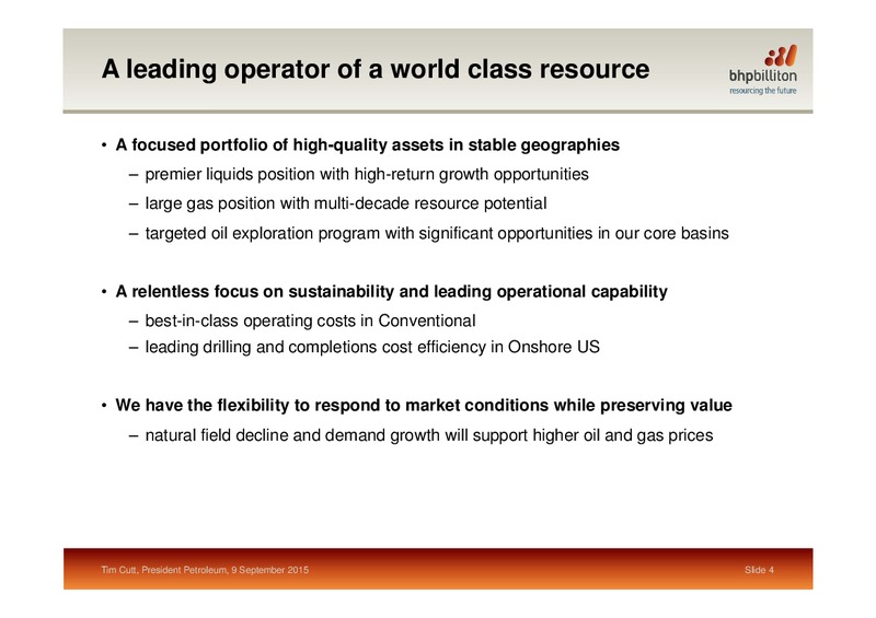 Barclays CEO Energy Power Conference – BHP Billiton Limited – slide 2