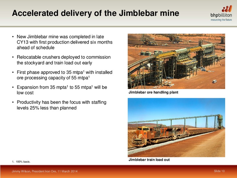 Iron Ore Presentation – BHP Billiton Limited – slide 9