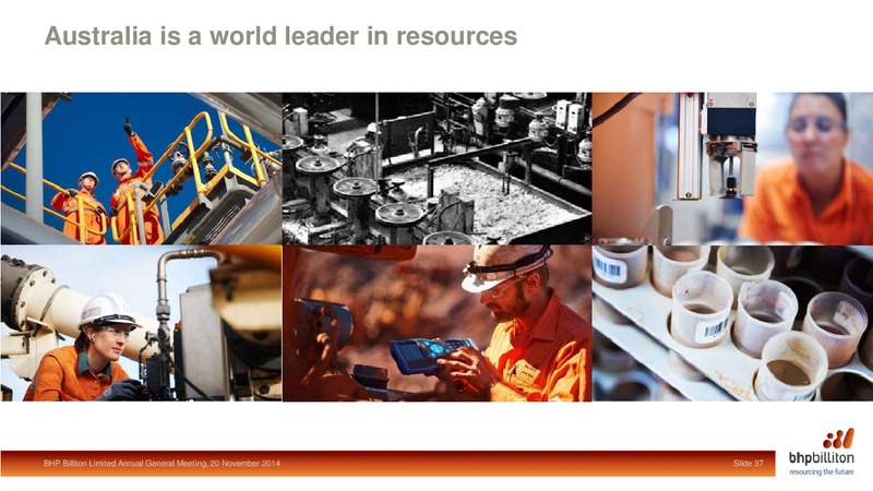 November 2014 Shareholder Analyst Call – BHP Billiton Limited – slide 35
