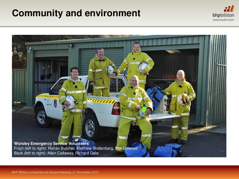 November 2013 Shareholder Analyst Call – BHP Billiton Limited – slide 19