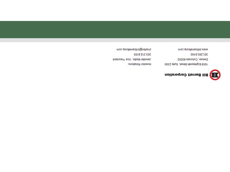 2014 YEAR END RESULTS – Bill Barrett Corp. – slide 27