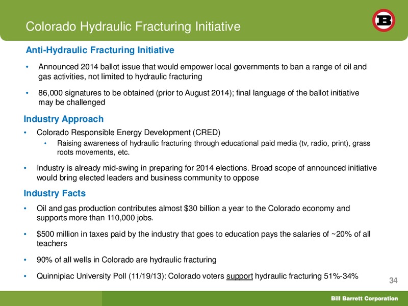 SIMMONS 14TH ANNUAL ENERGY CONFERENCE – Bill Barrett Corp. – slide 33