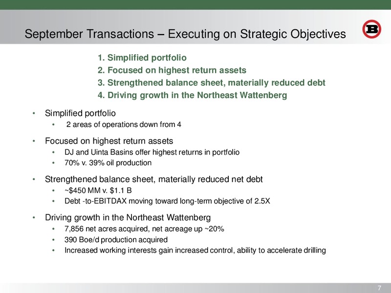 INVESTOR PRESENTATION – Bill Barrett Corp. – slide 6
