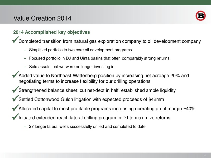 Investor Presentation – Bill Barrett Corp. – slide 3