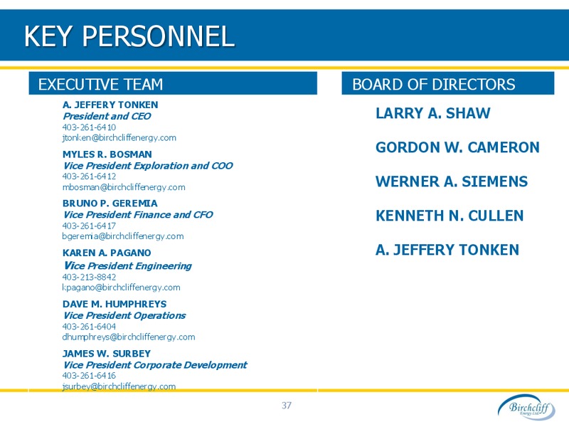 CAPP Investment Symposium 2011 – Birchcliff Energy Ltd. – slide 37