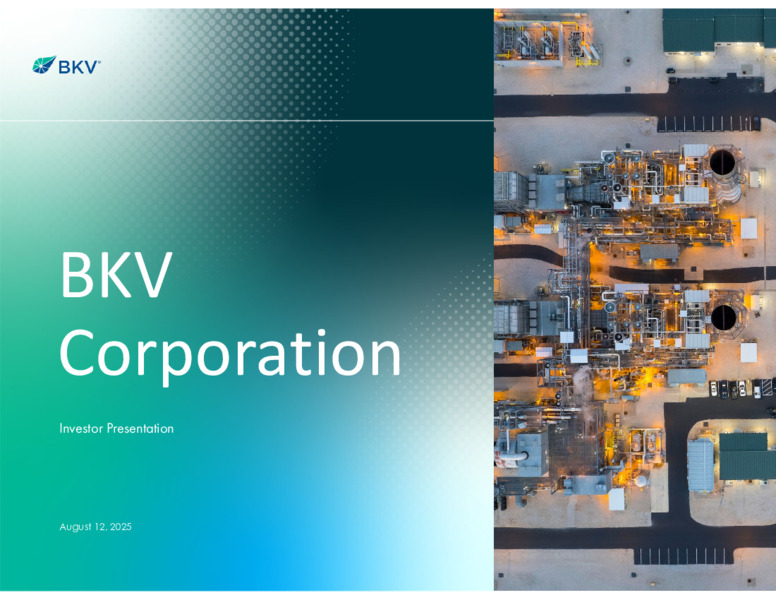 August 2025 Investor Presentation – BKV Corporation – slide 1