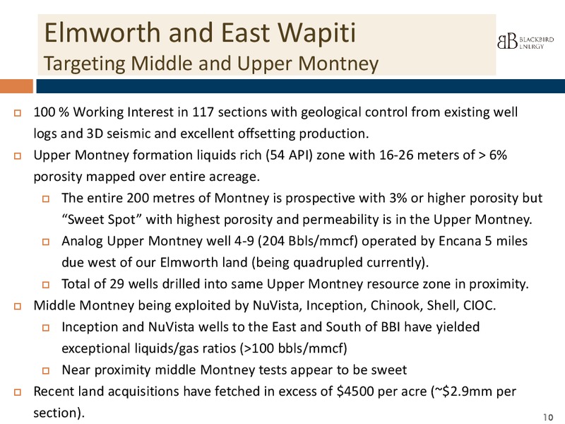 INVESTOR PPRESENTATION – Blackbird Energy Inc. – slide 8