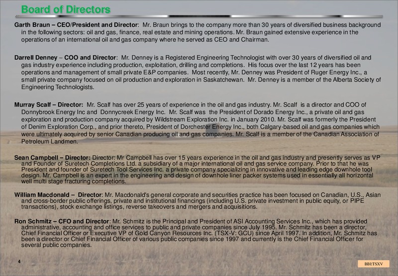 Investor Presentation – Blackbird Energy Inc. – slide 4