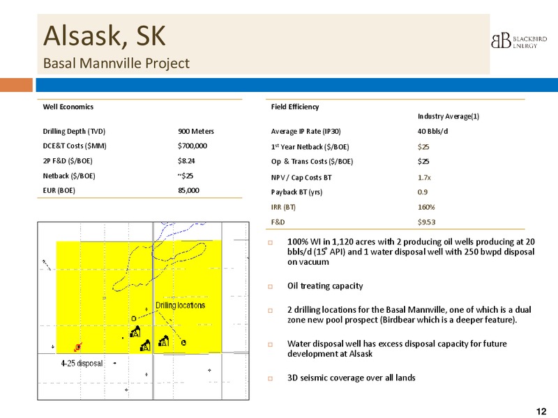 Q4 2013 CORPORATE PRESENTATION – Blackbird Energy Inc. – slide 11