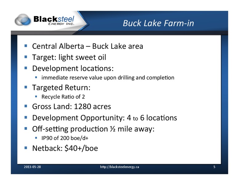 Corporate Presentation – Blacksteel Energy, Inc. – slide 4