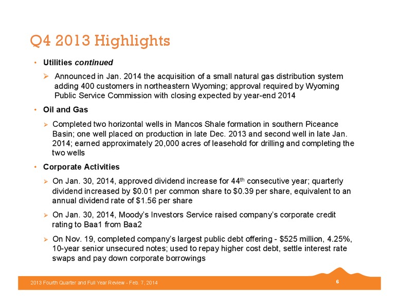 2013 Fourth Quarter and Full Year Review – Black Hills Corporation – slide 5