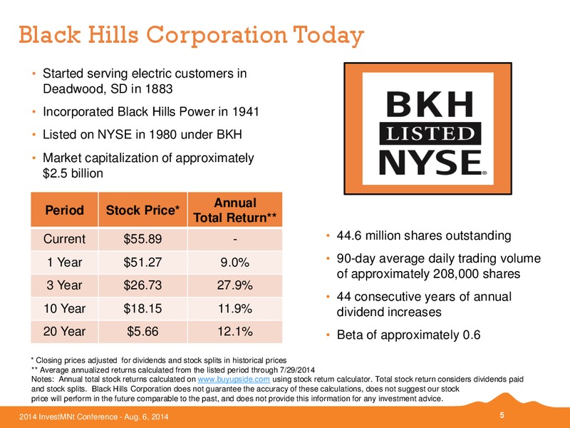 Investment Conference – Black Hills Corporation – slide 4