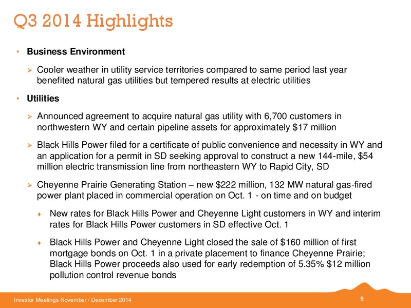 INVESTOR MEETINGS – Black Hills Corporation – slide 7