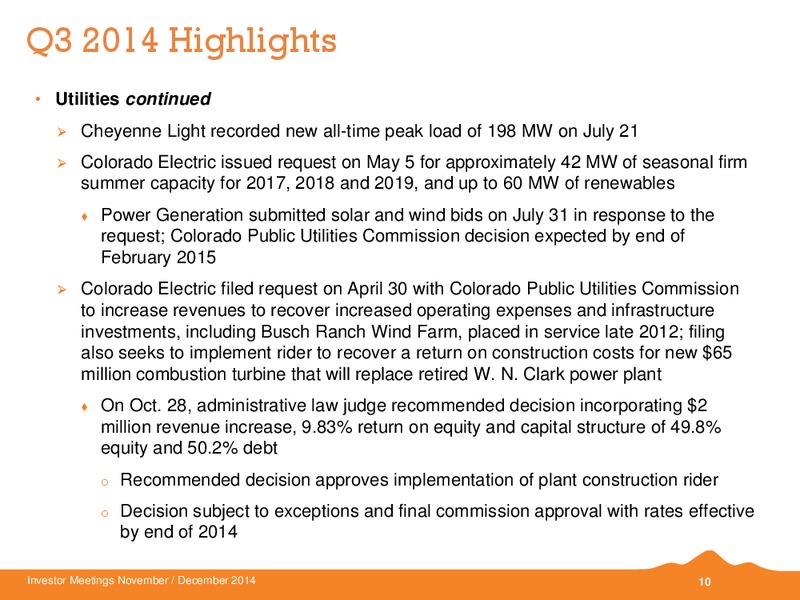 INVESTOR MEETINGS – Black Hills Corporation – slide 8