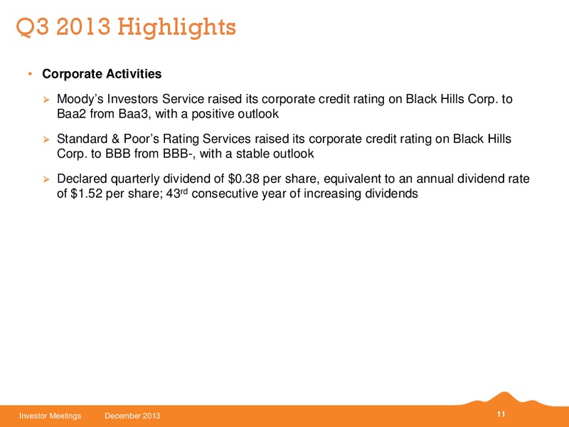 Investor Meetings – Black Hills Corporation – slide 10