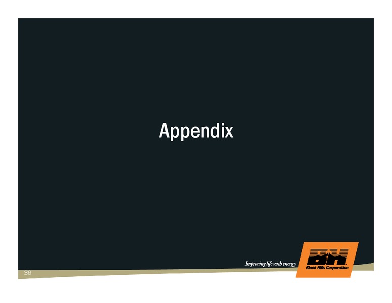 Q4 2009 & FULL YEAR EARNINGS CALL – Black Hills Corporation – slide 35